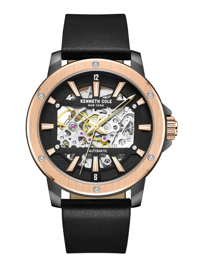 Kenneth Cole New York 44mm Automatic Men's Watch with Black Silicone Strap