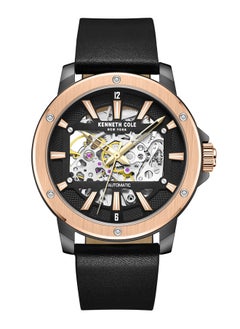 Kenneth Cole New York Kenneth Cole New York 44mm Automatic Men's Watch with Black Dial & Black Silicone Strap  - Image 1