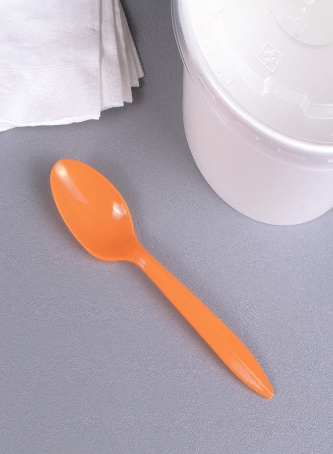 Karat U2008 (Orange) 5" PP Medium-Weight Disposable Teaspoon, Orange (Pack of 1000) - Image 5