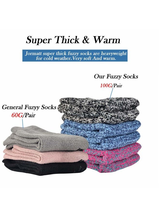 Jormatt 3 Pairs Ultra Thick Fuzzy Grip Socks Non Skid Slipper Hospital Socks Unisex, 3 Pairs,assorted 2, Shoe Size: men 4-7/women 4.5-8.5 - Image 2