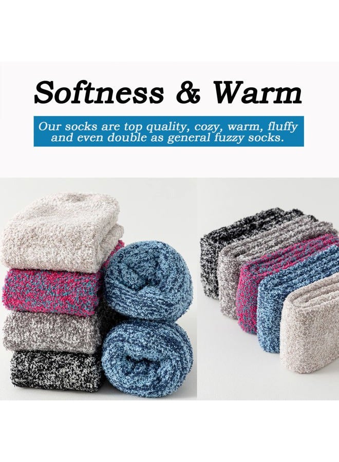 Jormatt 3 Pairs Ultra Thick Fuzzy Grip Socks Non Skid Slipper Hospital Socks Unisex, 3 Pairs,assorted 2, Shoe Size: men 4-7/women 4.5-8.5 - Image 5