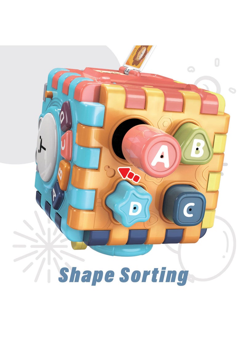 Kidwala puzzle activity baby rainbow cube playset, letters A B C D keys learning toy musical polyhedron shape for 18+ month gear rotation multifunction shapes teachable playset for toddlers - Image 4