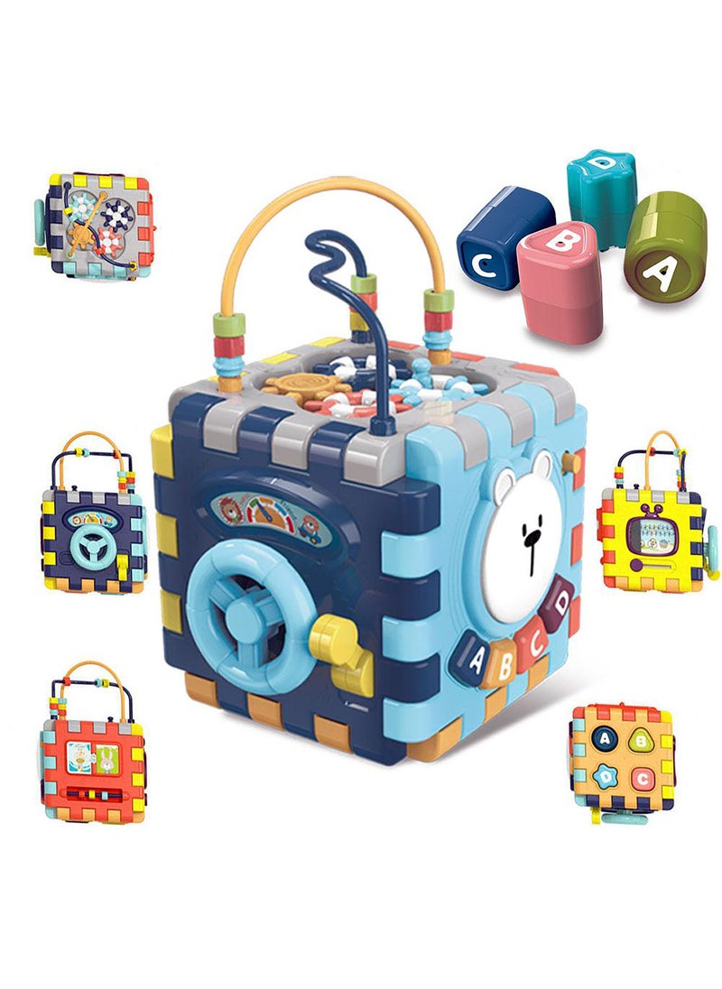 Kidwala puzzle activity baby rainbow cube playset, letters A B C D keys learning toy musical polyhedron shape for 18+ month gear rotation multifunction shapes teachable playset for toddlers - Image 1