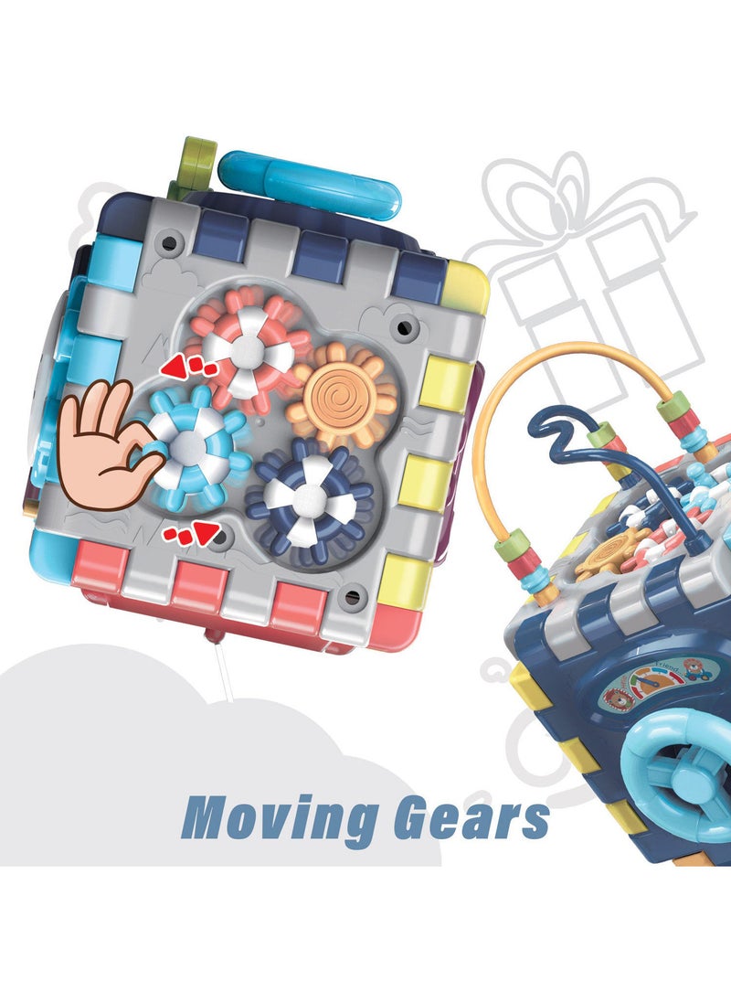 Kidwala puzzle activity baby rainbow cube playset, letters A B C D keys learning toy musical polyhedron shape for 18+ month gear rotation multifunction shapes teachable playset for toddlers - Image 3
