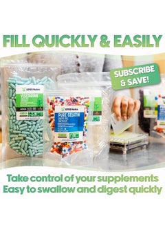 Size 00 Empty Capsules - 500 Count Empty Vegan Capsules - Vegetarian Empty Pill Capsules- DIY Vegetable Capsule Filling- Veggie Pill Capsules Empty Caps (Clear Red)
