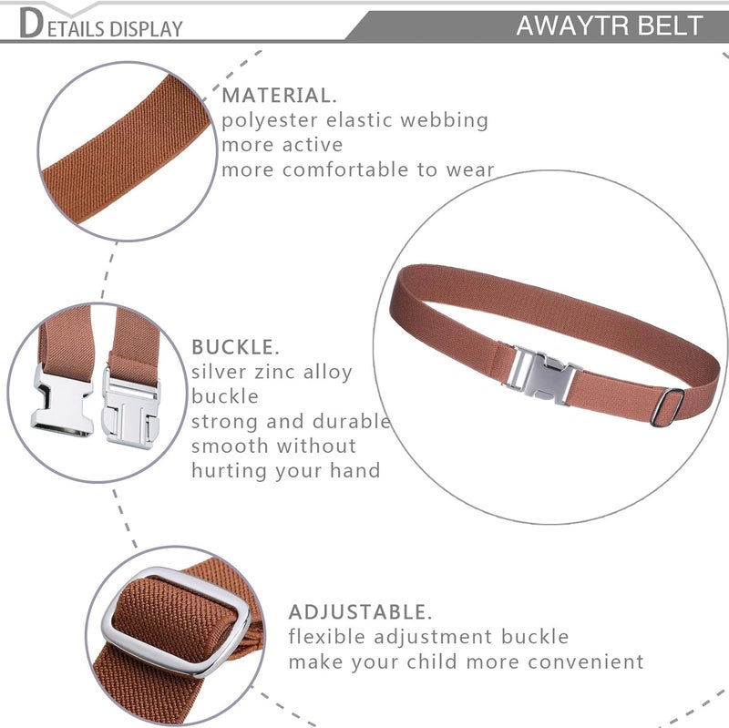 AWAYTR Kids Toddler Belt for Boy - 2 Pack Easy to Use Zinc Alloy Buckle Belts for 2-12 Boys and Girls - Image 3