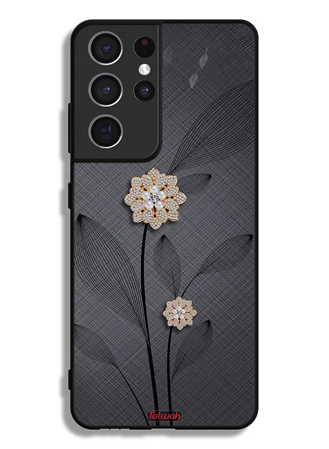 Tolwak Samsung Galaxy S21 Ultra 5G Protective Case Cover Diamond Flowers Art - Image 3