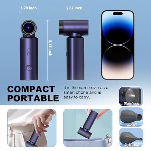 Verilux Electric Compressed Air Duster, 19000PA Handheld Cordless Air Duster, 120W 35500RPM Car Vacuum Cleaner & Multi Nozzle 4000mAh Cordless Air Blower Dust Cleaner for Home Computer Cleaner Keyboard Duster - Image 2