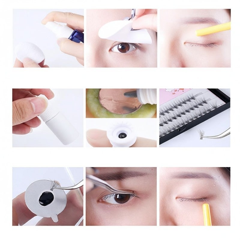 Eyelash Extension Practice Kit: 16pcs Assorted Color - Multifunctional All-In-One Training Kit with High-Quality Natural Lashes & Versatile Mannequin Head for Beauty Beginners, Salons, Cosmetology Stu - Image 5