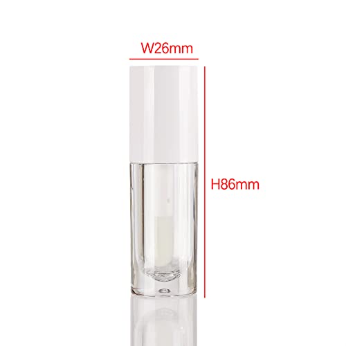 COSIDEA 14pcs Empty 6ml big doe foot wand Chunky lip gloss tubes for DIY lipglossPink round lipgloss containers tubes with thick wand White - Image 3