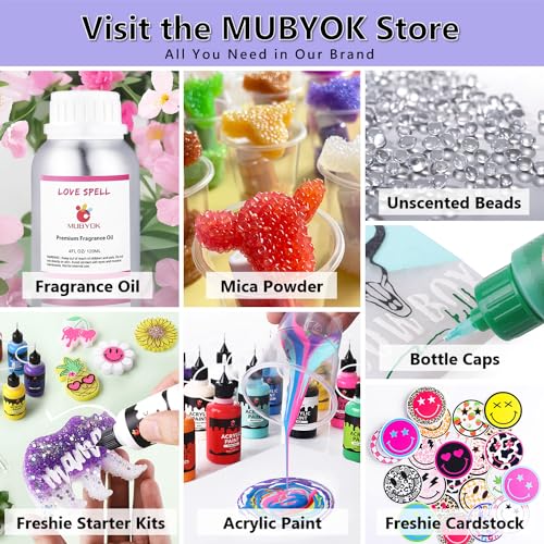 MUBYOK M421 Car Freshie Supplies Starter Kit with 1LB Scented Aroma Beads,3 inch Circle Silicone Molds and CardStock(Make 9 Freshies) - Image 2