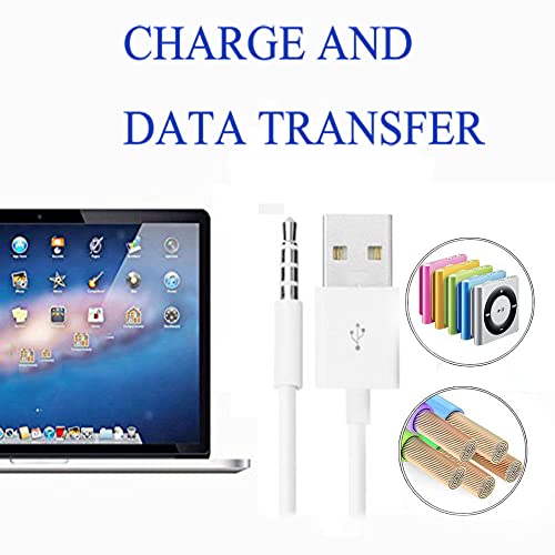 Amicable USB Date Cable Replacement for iPod Shuffle Charger Cable,(2-Pack) 3.5mm Jack/Plug to USB Power Charger Sync Data Transfer Cable for iPod Shuffle 3rd 4th 5th /6/7 Gen MP3 - Image 4