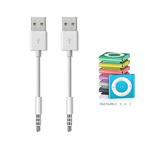 Amicable USB Date Cable Replacement for iPod Shuffle Charger Cable,(2-Pack) 3.5mm Jack/Plug to USB Power Charger Sync Data Transfer Cable for iPod Shuffle 3rd 4th 5th /6/7 Gen MP3 - Image 2