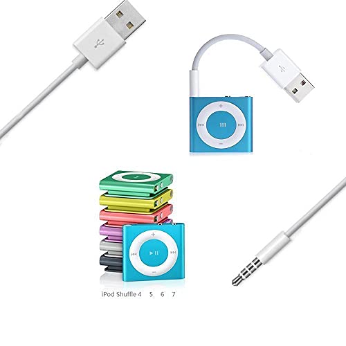 Amicable USB Date Cable Replacement for iPod Shuffle Charger Cable,(2-Pack) 3.5mm Jack/Plug to USB Power Charger Sync Data Transfer Cable for iPod Shuffle 3rd 4th 5th /6/7 Gen MP3 - Image 3