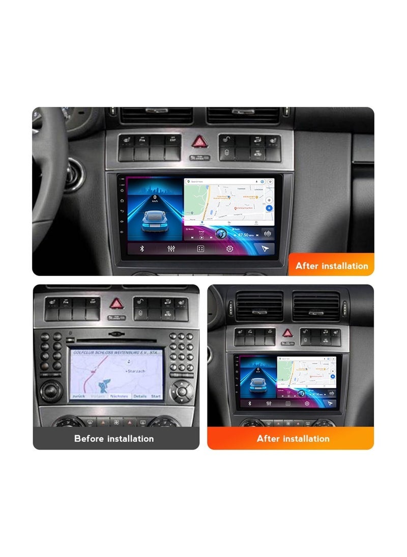 SHEZA STAR Android Car Stereo for Mercedes-Benz C-Class W203 W209 C180 C200 Cl203 C209 A209 2004 2005 2006 2007 2008 2009 2010 2011 9 inch IPS Touch DSP GPS WIFI BT Mirror Link USB DAB/DTV/DVR with AHD Camera - Image 1