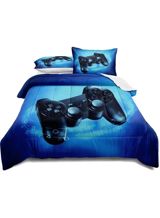 lris Bedding Gamer Comforter Set for Boys Teens Red and Black Gaming Bedding Set Video Game Bedding Home Decor for Kids Comforter Queen Size 3 Pieces Duvet Set 1 Comforter with 2 Pillowcases  - Image 1
