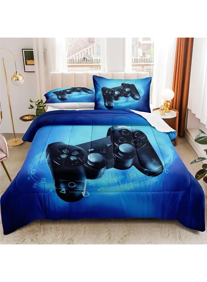lris Bedding Gamer Comforter Set for Boys Teens Red and Black Gaming Bedding Set Video Game Bedding Home Decor for Kids Comforter Queen Size 3 Pieces Duvet Set 1 Comforter with 2 Pillowcases  - Image 2