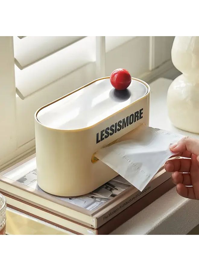 Creamy White Minimalist Tissue Box With Durable Plastic Rectangular Dust Cover Design For Living Room Bedroom Dining Table Bathroom Modern Home Decor Organizer - Image 5