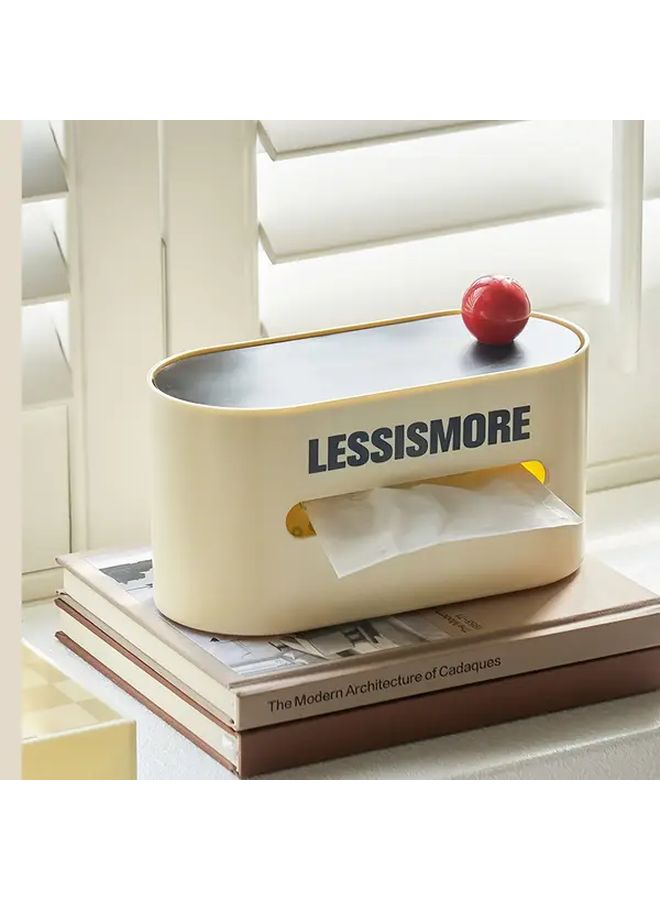 Creamy White Minimalist Tissue Box With Durable Plastic Rectangular Dust Cover Design For Living Room Bedroom Dining Table Bathroom Modern Home Decor Organizer - Image 2
