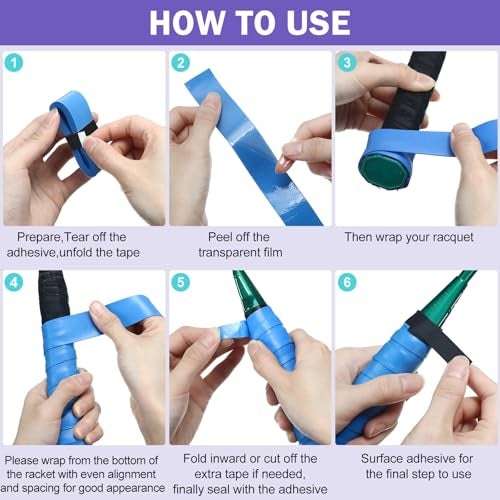 Jadive 100 Pcs Tennis Racket Grip Tape Anti Slip Tennis Overgrips PU Absorbent Badminton Grip Tape for Badminton Racquet Fishing Rods(Classic Colors) - Image 4