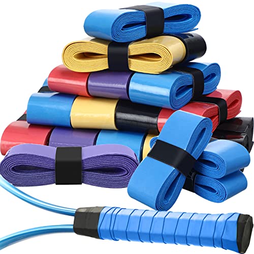 Jadive 100 Pcs Tennis Racket Grip Tape Anti Slip Tennis Overgrips PU Absorbent Badminton Grip Tape for Badminton Racquet Fishing Rods(Classic Colors) - Image 1