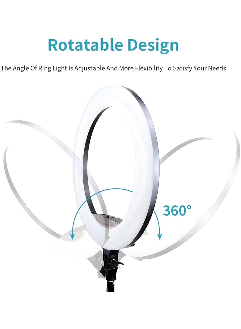 رينج لايت  MJ45 بقاعدة 360 درجة و اضاءة متعددة الألوان RGB وإضاءة ناعمة مثالية للبث والمكياج  - Image 3
