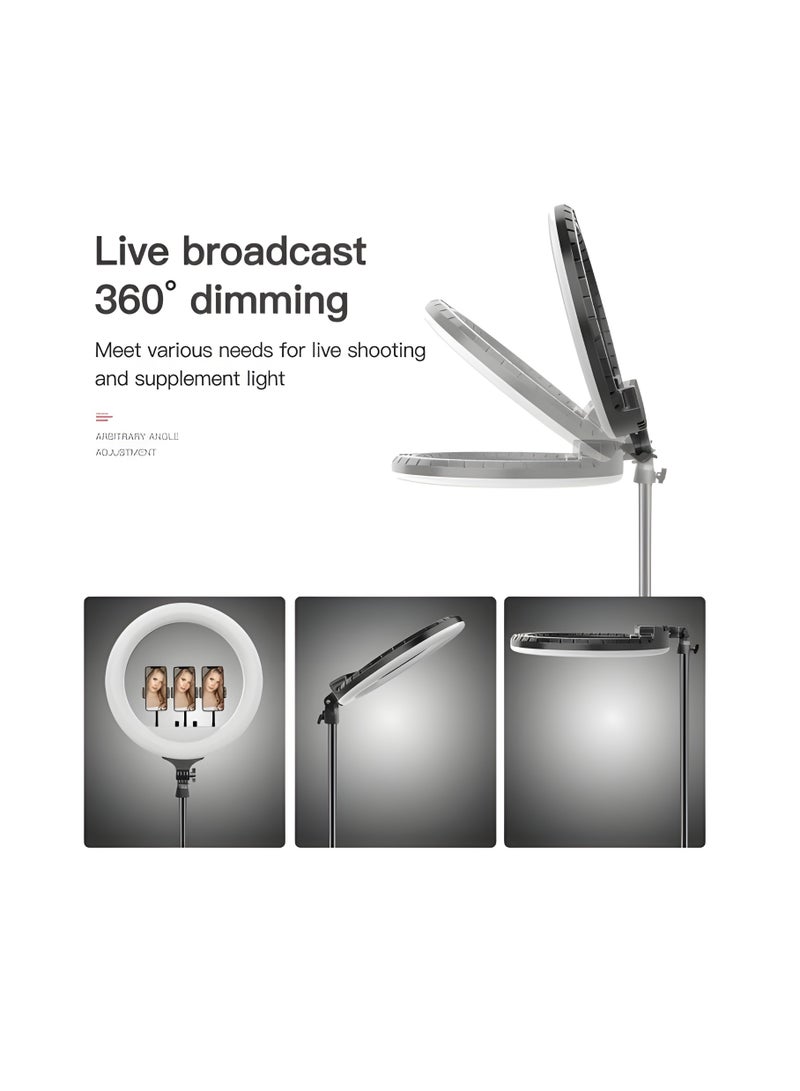 رينج لايت  MJ45 بقاعدة 360 درجة و اضاءة متعددة الألوان RGB وإضاءة ناعمة مثالية للبث والمكياج  - Image 4