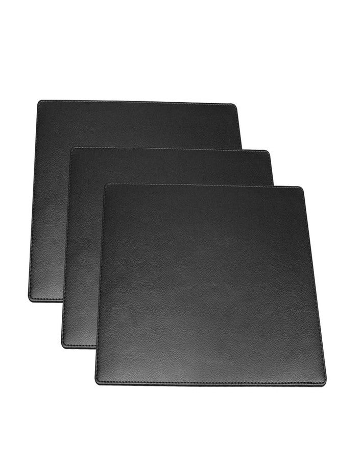 Rising Bloom Faux Leather Placemats for Dinner Table - Pack of 4 (Black (Plain)) - Image 5