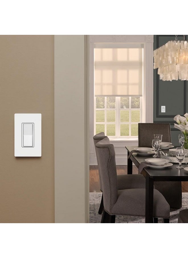 LUTRON Lutron Caseta Smart Lighting Claro Smart Accessory Switch for use with Diva Smart Dimmer/Claro Smart Switch, Works w/ Alexa, Apple Homekit, Google Home (Hub Required), DVRF-AS-WH, White  - Image 3