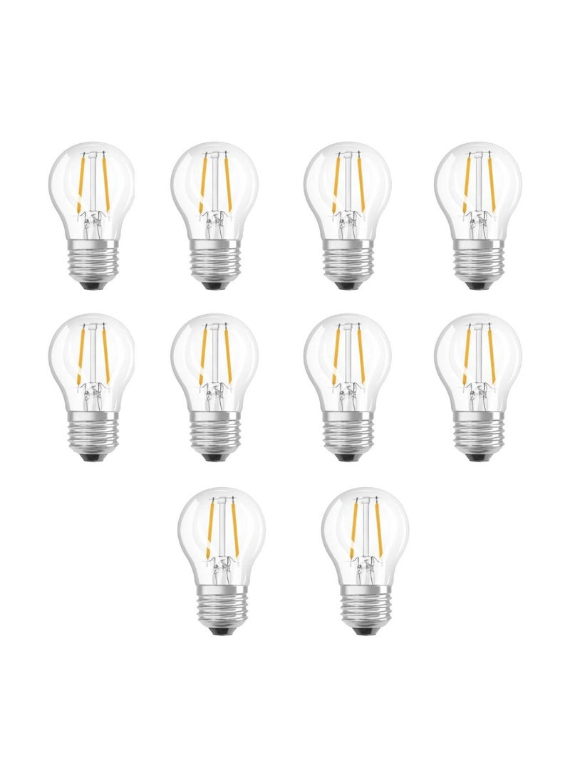 OSRAM لمبة LED شفافة بيضاء دافئة قابلة للتعتيم من Osram بقوة 4.8 وات وقوة 470 لومن ودرجة حرارة 2700 كلفن، عبوة من 10 قطع - Image 1