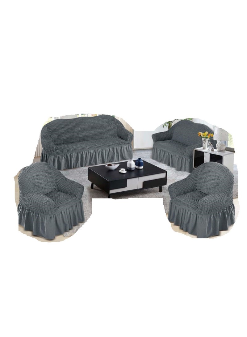 7 Seater (3+2+1+1) Super Stretchable Anti-Wrinkle Slip Resistant Sofa Cover Set