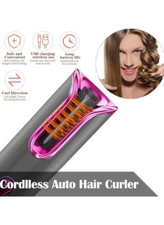 General Cordless Automatic Curling Iron - Portable Electric Curling Iron with LCD Display, Fast Heating Curling Iron Rechargeable Styling Tool  - Image 3