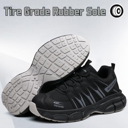 Netanac Steel Toe Shoes for Men Women,Breathable Anti-Odor,Durable Safety Work Sneakers,Comfort Heavy Duty Industrial Construction Footwear,102Lace,M8 - Image 4