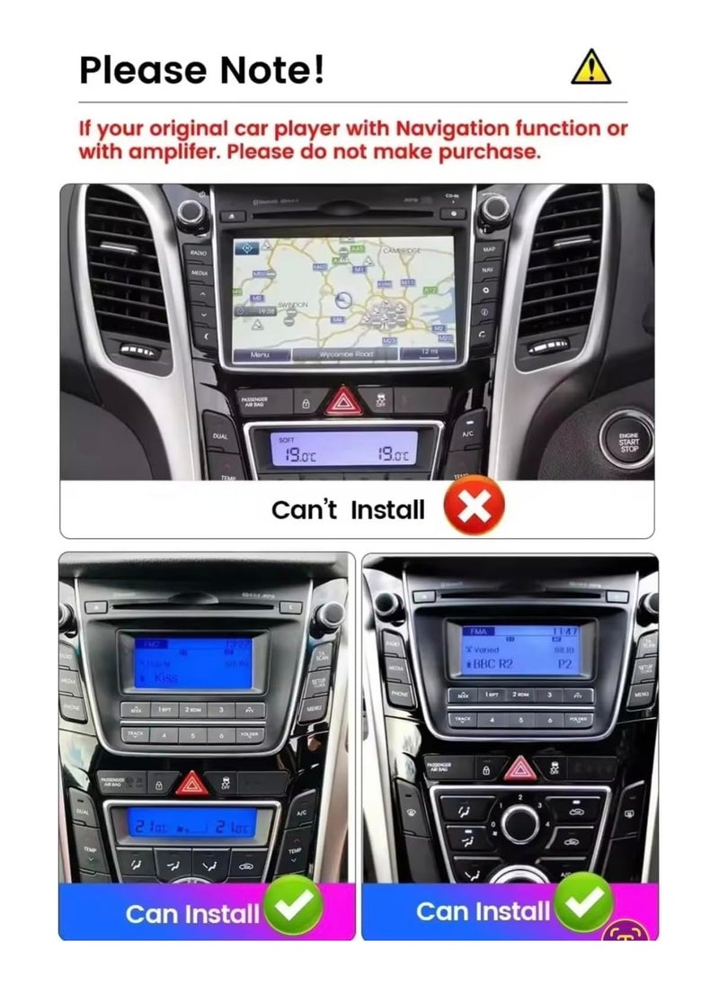 SHEZA STAR - Android Car Stereo for Hyundai i30 Elantra GT 2011-2017 2GB RAM 32GB ROM Support Carplay, Mirror Link Wi-Fi BT, Radio GPS Navigation, 9 Inch IPS Touch Screen with AHD Camera Included - Image 1