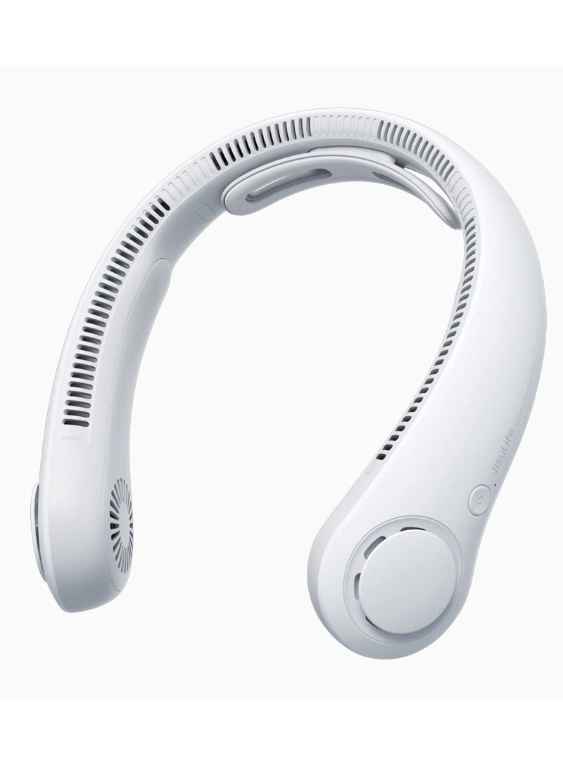 جيسيو لايف مروحة رقبة محمولة JISULIFE مطورة - مروحة بدون شفرات تعمل بدون استخدام اليدين ببطارية 5000 مللي أمبير وتعديل 5 سرعات ودعم مريح للرقبة للرجال والنساء - Image 1