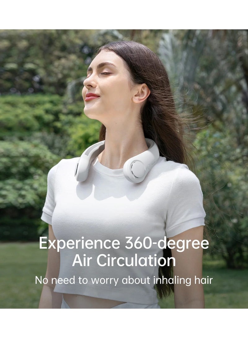 جيسيو لايف مروحة رقبة محمولة JISULIFE مطورة - مروحة بدون شفرات تعمل بدون استخدام اليدين ببطارية 5000 مللي أمبير وتعديل 5 سرعات ودعم مريح للرقبة للرجال والنساء - Image 3