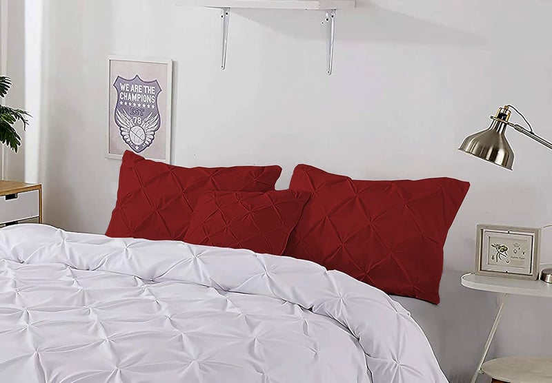 Day Care 400 TC Pinch Pleated Luxurious Trends 100 Egyptian Cotton Pillow Covers Burgundy18x28 Set of 2 - Image 2