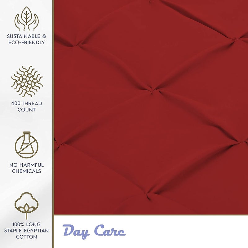 Day Care 400 TC Pinch Pleated Luxurious Trends 100 Egyptian Cotton Pillow Covers Burgundy18x28 Set of 2 - Image 3