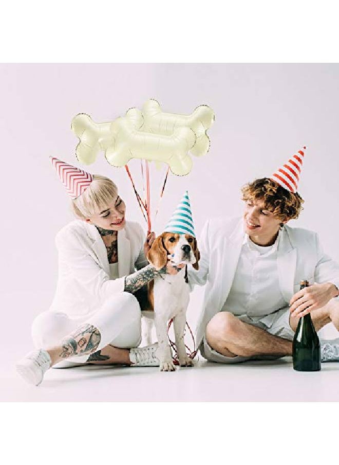 Gejoy - 9 Pieces Bone Shaped Foil Balloons Dog Bone Balloon Creative Aluminum Foil Balloon For Pets Dog Kids Birthday Party Supplies - Image 1