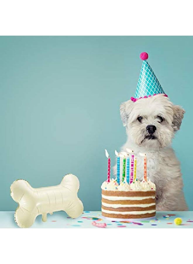 Gejoy - 9 Pieces Bone Shaped Foil Balloons Dog Bone Balloon Creative Aluminum Foil Balloon For Pets Dog Kids Birthday Party Supplies - Image 1
