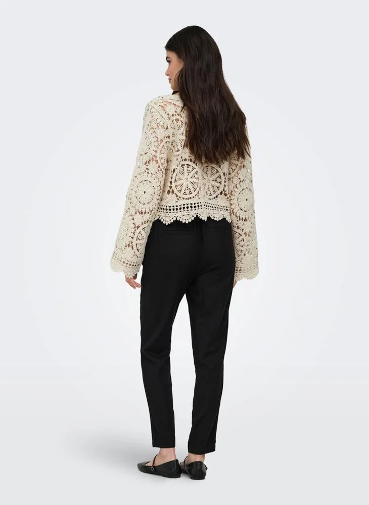 اونلي Onlwaterly Crochet Tie Cardigan