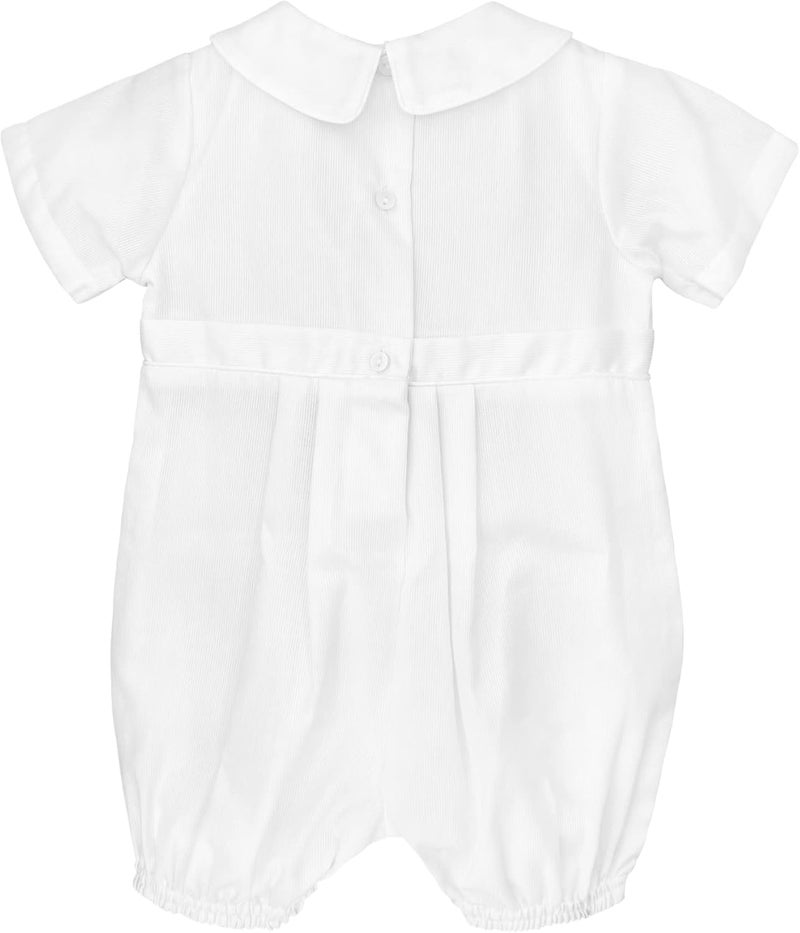 Petit Ami Baby Boys' Pique Christening Knicker, White - Image 2