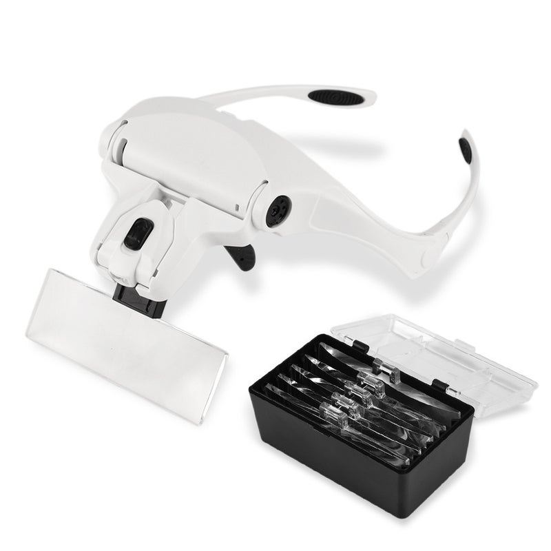 Microblading Head Lamp LED Adjustable Multifunctional Head Light Lamp Permanent Makeup Eyelash Extensions with Magnifying Replaceable & Interchangeable Lenses for Eyebrow Body Tattoo Art - Image 1