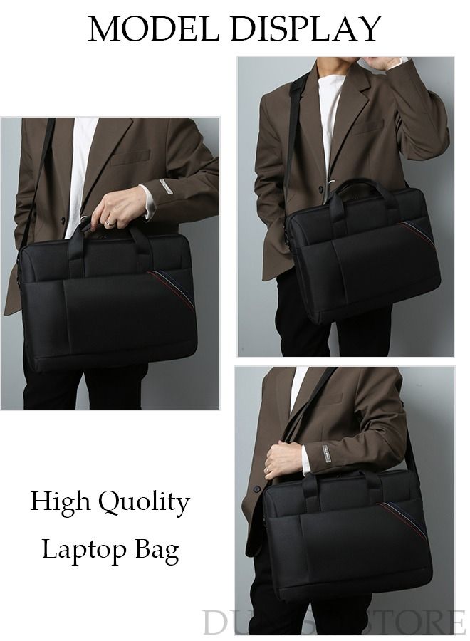 DUNISO 15.6 Inch Laptop Bag Lightweight Computer Bag Travel Business Briefcase Water Resistance Wearproof and Dustproof Shoulder Messenger Bag for Men Work Office - Image 2
