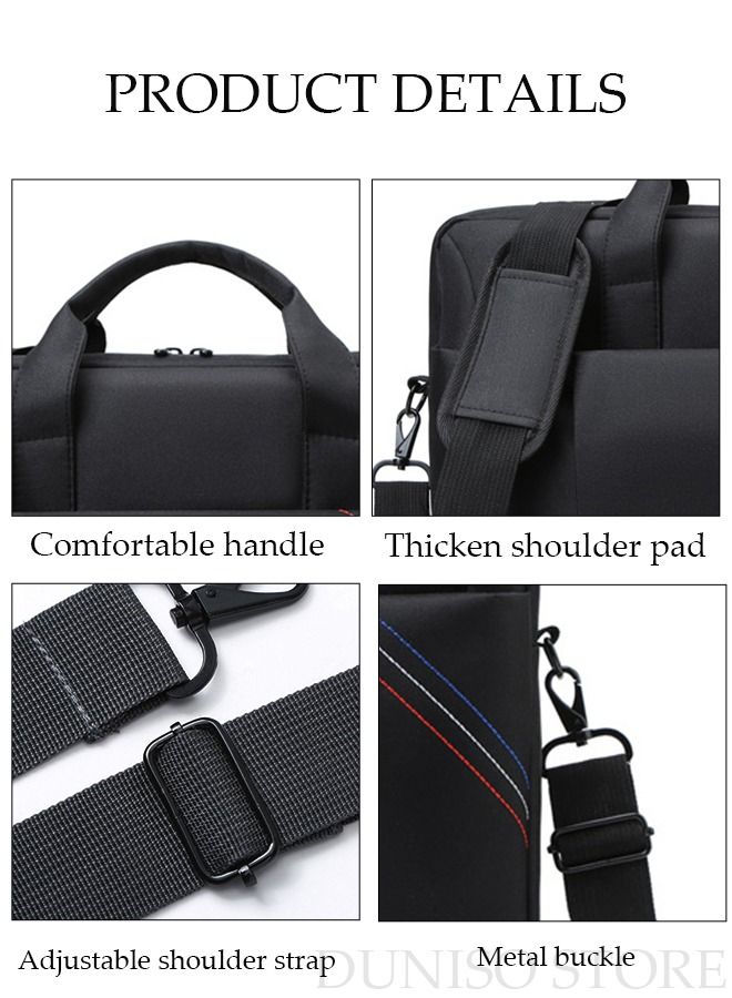 DUNISO 15.6 Inch Laptop Bag Lightweight Computer Bag Travel Business Briefcase Water Resistance Wearproof and Dustproof Shoulder Messenger Bag for Men Work Office - Image 3