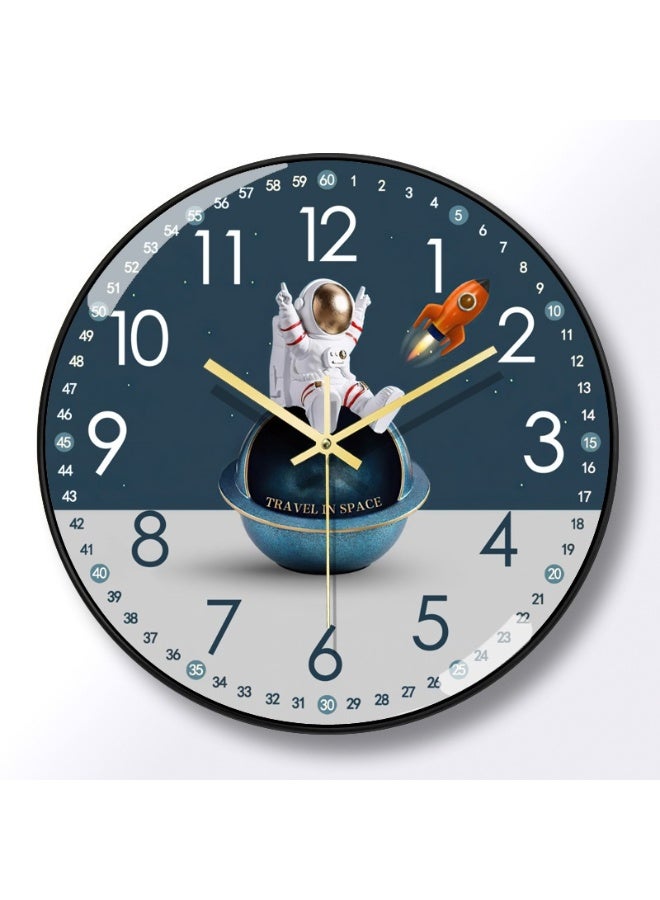 Minimalist 12-Inch Silent Arc Glass Wall Clock for Living Room, Bedroom, Study, and Café - Image 1