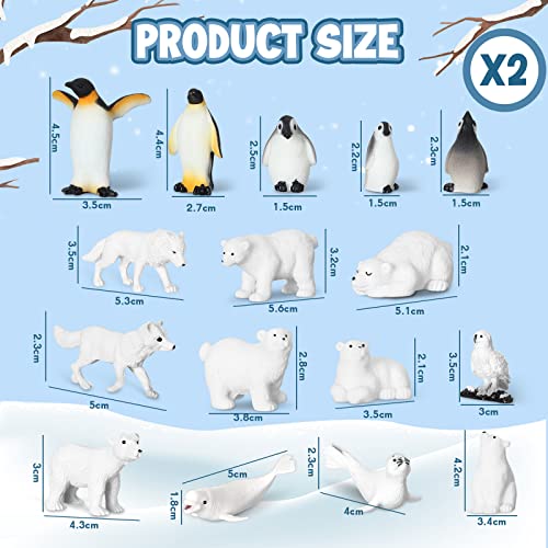 Jerify 32 Pieces Mini Arctic Animals Figurines Set Polar Animals Realistic Winter Figurine Beluga Whale Seal Wolf for Party Favor Cake Decoration CraftArctic Animal Set - Image 5