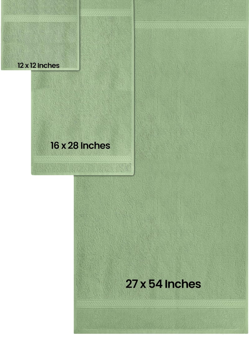 Utopia Towels 8 Piece Premium Towel Set, 2 Bath, 2 Hand, and 4 Wash Cloths, 600 GSM 100% Ring Spun Cotton, Highly Absorbent Towels for Bathroom, Gym, Hotel, and Spa, Sage Green - Image 2