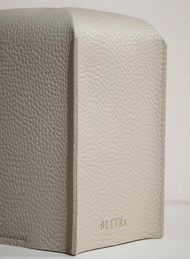 OLETHA Square Tissue Box Cover - Aesthetic Desk Decor for Room, Home & Office - Tissues Cube Boxes Holder - Light Taupe - Image 4