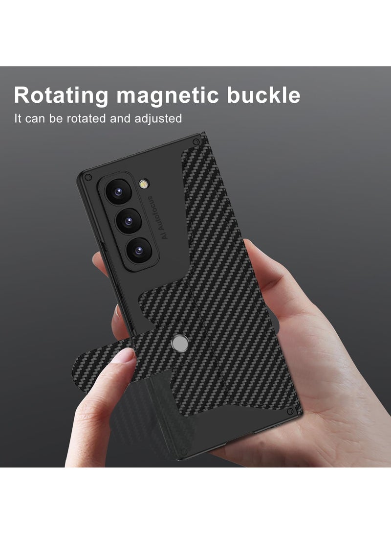 غطاء لـ Samsung Galaxy Z Fold 6 مع واقي شاشة مدمج، غطاء حماية كامل للجسم مصنوع من الجلد مع حامل قلم S-Pen قابل للفصل، وغطاء قابل للطي (لا يشمل قلم S-Pen). - Image 5